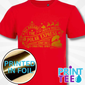 Christmas Matching PJ's, Polar Express T-Shirt in Red – Foil Christmas Print