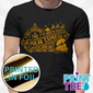 Christmas Matching PJ's, Polar Express T-Shirt in Black – Foil Christmas Print