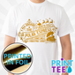 Christmas Matching PJ's, Polar Express T-Shirt in White – Foil Christmas Print