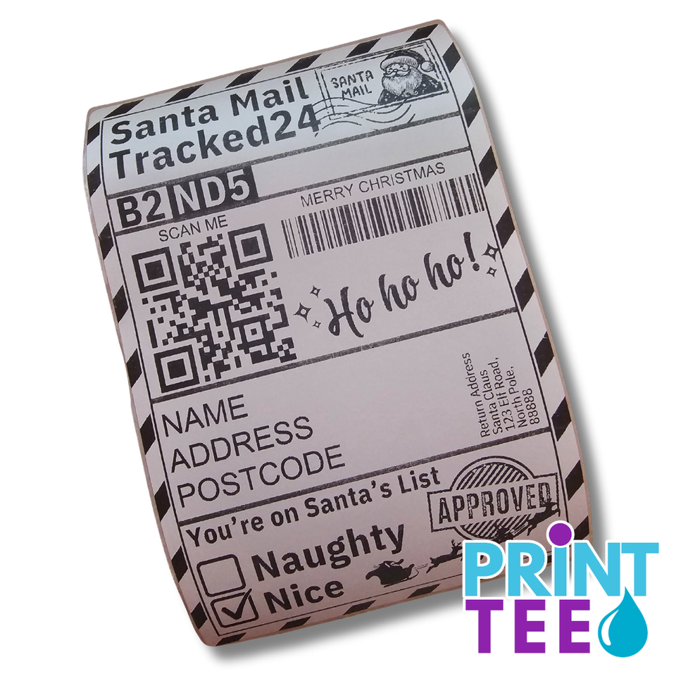 Personalised Santa Claus Christmas Label – Custom 4x6 Inch Gift Sticker