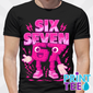 67 6 7 six seven six sevennnn Italian Brainrot T-Shirt - Pink