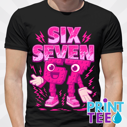 67 6 7 six seven six sevennnn Italian Brainrot T-Shirt - Pink