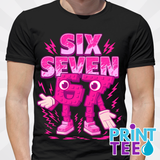 67 6 7 six seven six sevennnn Italian Brainrot T-Shirt - Pink