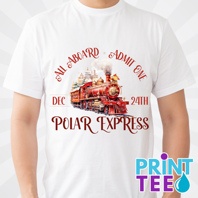 Christmas Matching PJ's, Polar Express T-Shirt in White