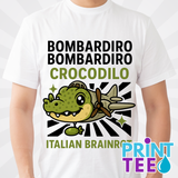 Bombardiro Crocodilo Italian Brainrot T-Shirt in White