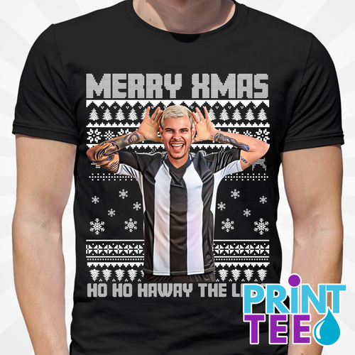 Newcastle “Bruno Christmas” Football T-Shirt – Black