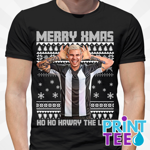 Newcastle “Bruno Christmas” Football T-Shirt – Black