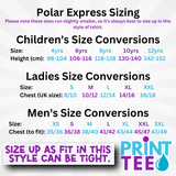Christmas Matching PJ's, Polar Express T-Shirt in Navy – Foil Christmas Print